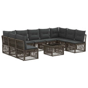 Set Divano da Giardino 10 pcs Grigio polyrattan