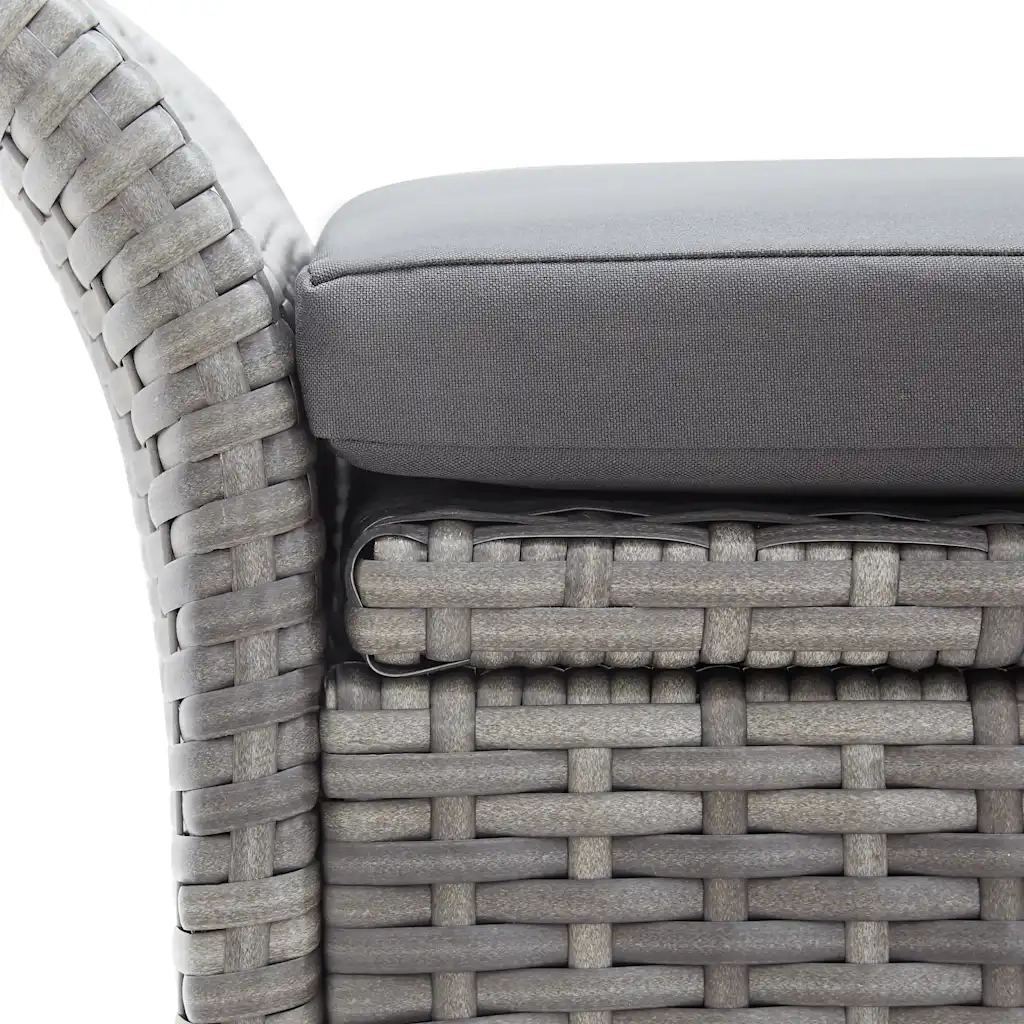 Cassapanca con Cuscino-Baule-Panca con ContenitoreGrigia 138 cm in Polyrattan