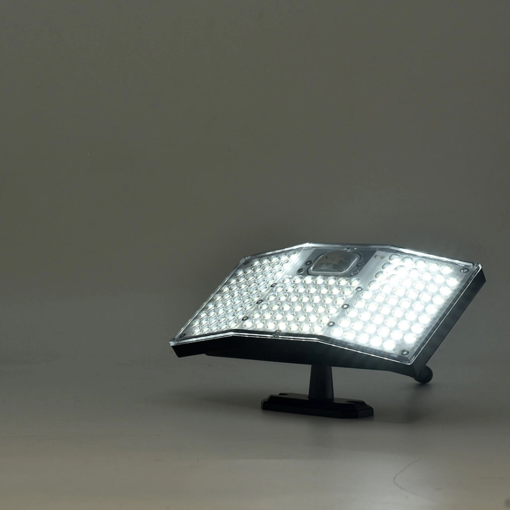 FARETTO SOLARE LED DA ESTERNO CON TELECOMANDO LUCE BIANCA FREDDA - SENSORE DI MOVIMENTO IDEALE PER GIARDINI BALCONI INGRESSI