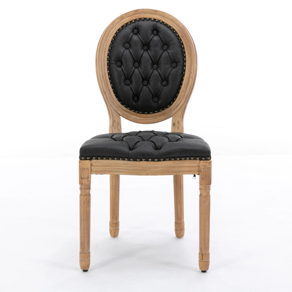 SEDIA Da pranzo Set da 2 pezzi Schienale ovale in PU Nero