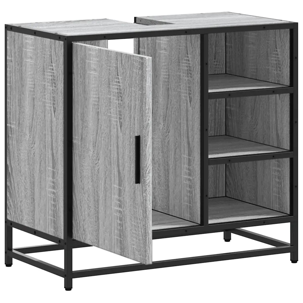 Mobile Lavabo Bagno Grigio Sonoma 65x33x60 cm Legno Multistrato