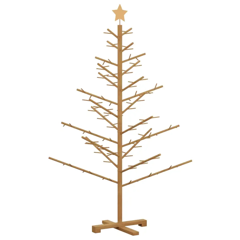 Albero di Natale in legno con supporto Marrone 150 cm