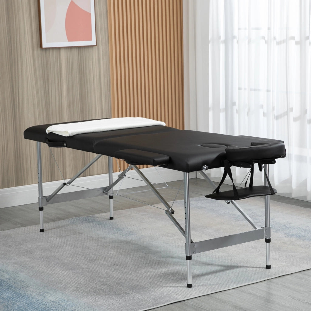 Lettino da massaggio pieghevole ¨C zephmum ¨C nero 185x70x82 cm