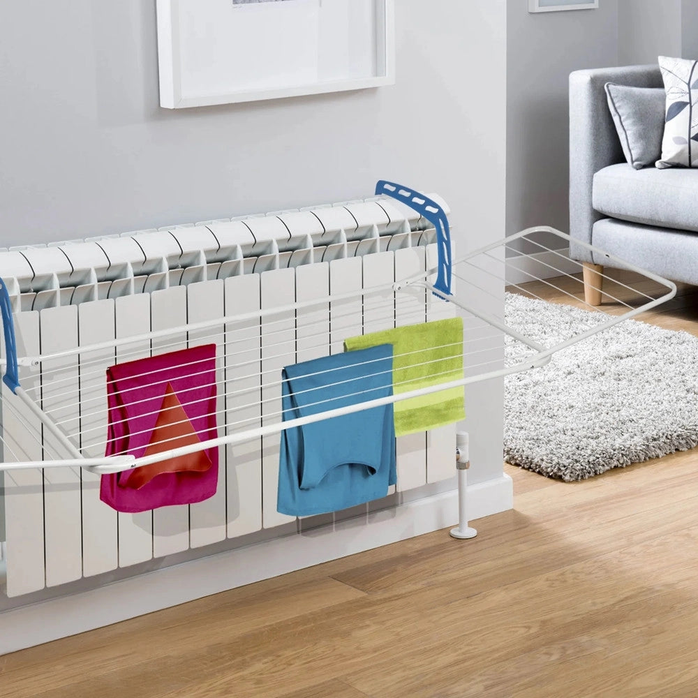 Trade Shop - Stendibiancheria Da Balcone Termosifone In Acciaio Con Bracci Regolabili Ripiegabili -