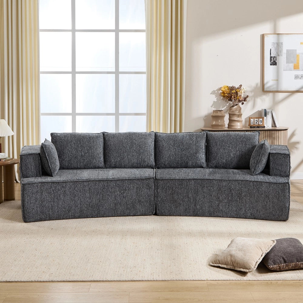 Divano 2 posti ¨C Minimal ¨C grigio scuro velluto imbottito