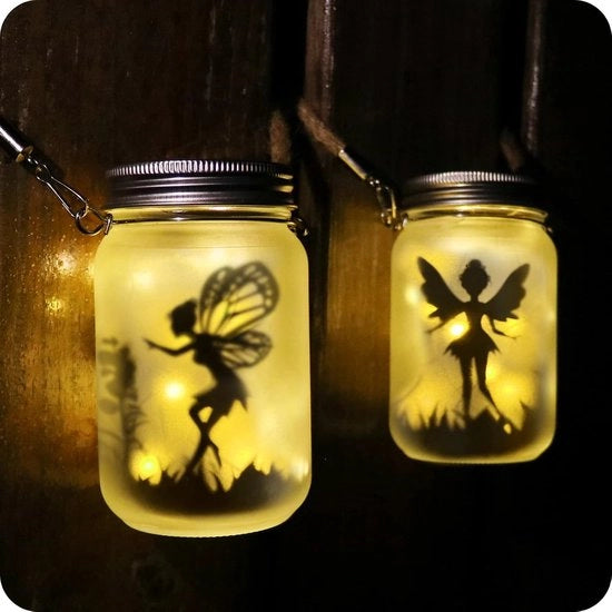 Lanterna solare, IP44, impermeabile all'acqua, per esterno, vaso in vetro, alimentata da energia solare, per terrazza, prato, festa, illuminazione, giardino, decorazione (bianco caldo)