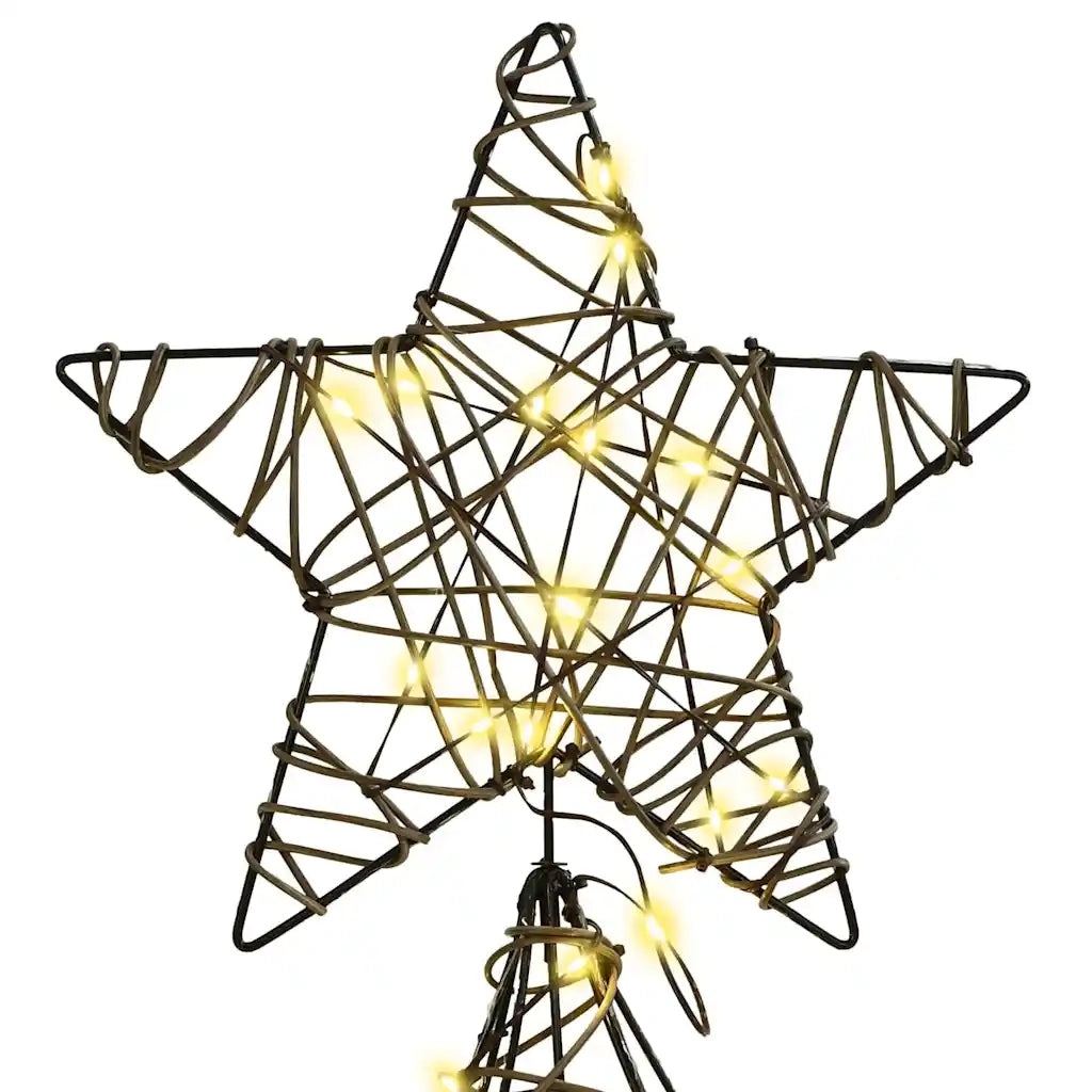 Albero di Natale con 240 LED Bianco caldo 180 cm Rattan