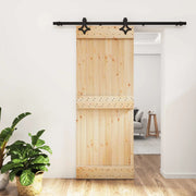 Porta scorrevole Naturale e Nero 80 x 210 cm