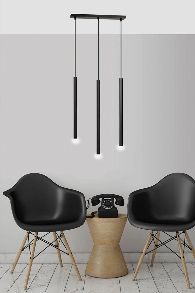 Lampadario Emibig Selter 3 Nero 3xG9 Alluminio H120cm