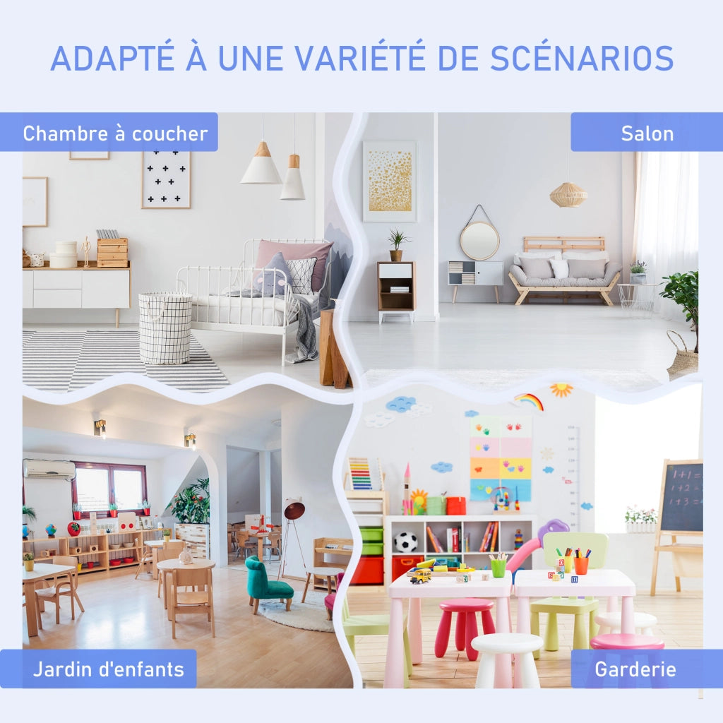 Tavolo da pranzo per bambini con set sedie ¨C zephmum ¨C bianco grigio MDF pino