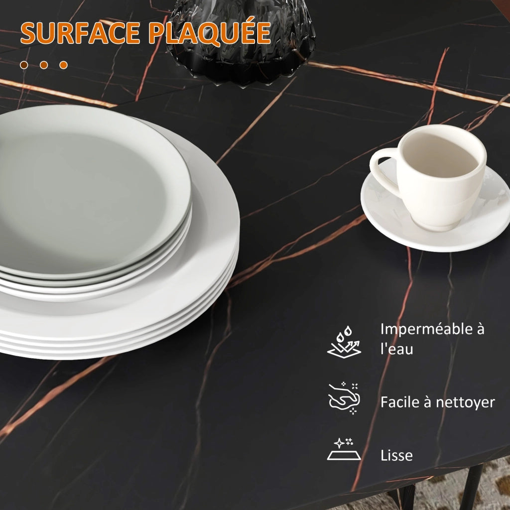 Tavolo pieghevole da pranzo ¨C zephmum ¨C 120x80x73 cm nero effetto marmo