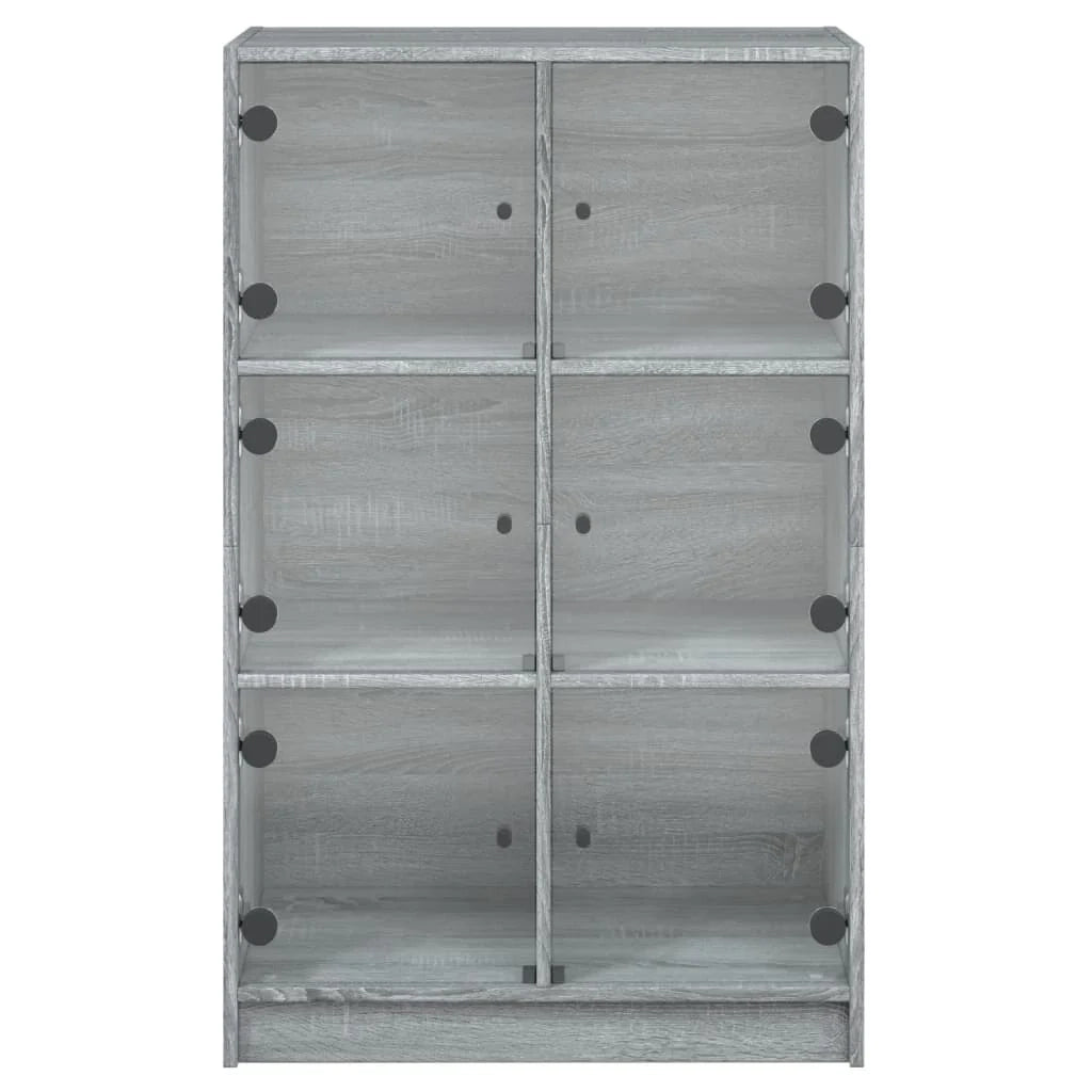 Buffet credenza cassettiera armadio mobile contenitore organizer cucina soggiorno salotto alto con ante rovere Sonoma 68 x 37 x 109 cm legno ingegnerizzato grigio 02_0032242