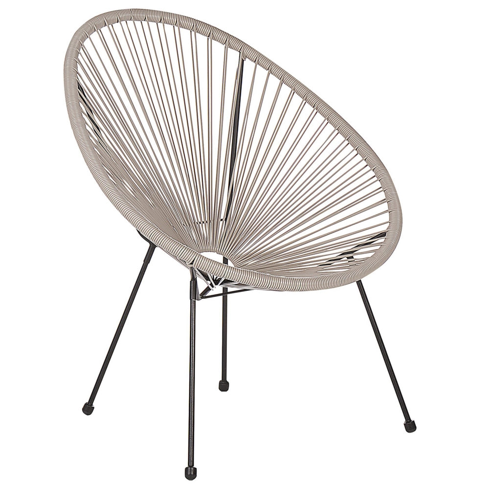 Set di 2 Sedie da Giardino Grigio Chiaro Rattan Sintetico Resistente