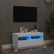 Mobile Porta TV con Luci LED Bianco 80x35x40 cm