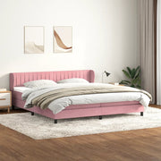 Giroletto a Molle con Materassi Rosa 180x210 cm in Velluto 3317708