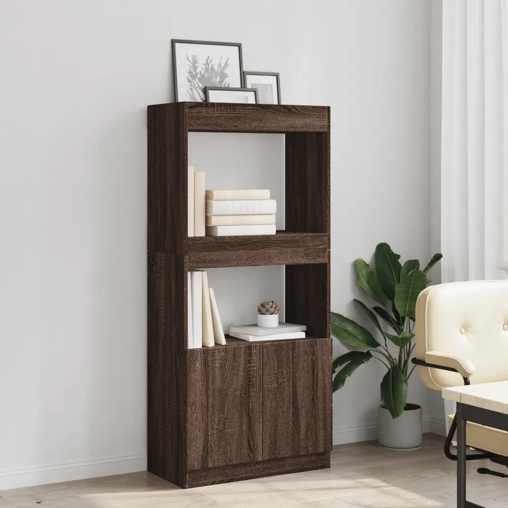 Credenza Rovere Marrone 63x33x140 cm in Truciolato 855112