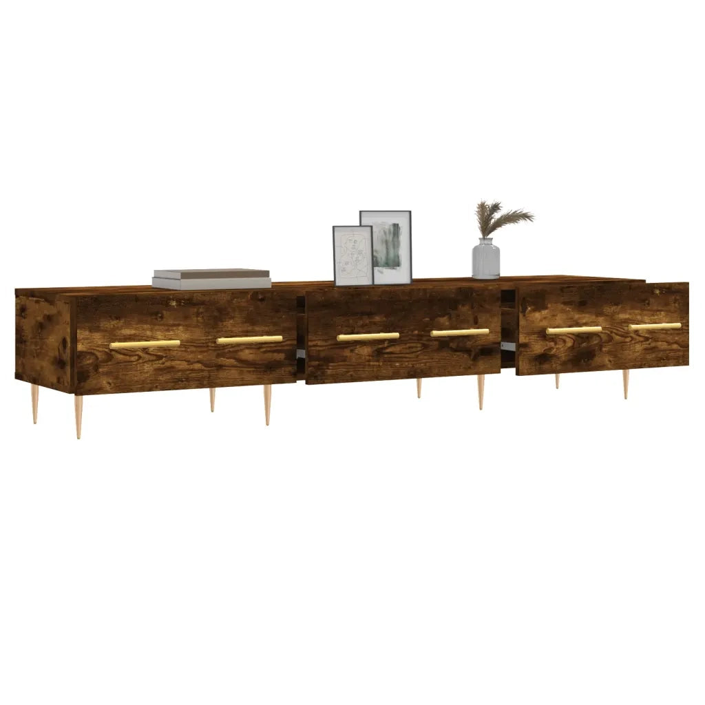 Mobile Porta TV Rovere Fumo 150x36x30 cm in Legno Multistrato 829145