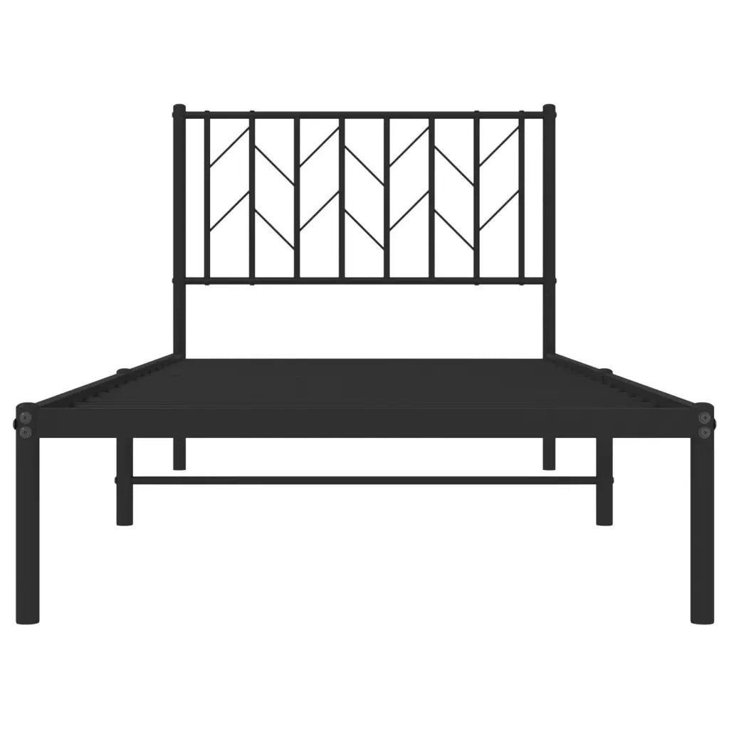 Giroletto con Testiera in Metallo Nero 90x190 cm 374429