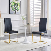 Sedia da pranzo ergonomica con design salvaspazio e struttura stabile in pu e metallo nero oro 72,5 × 47,5 × 45,5 cm
