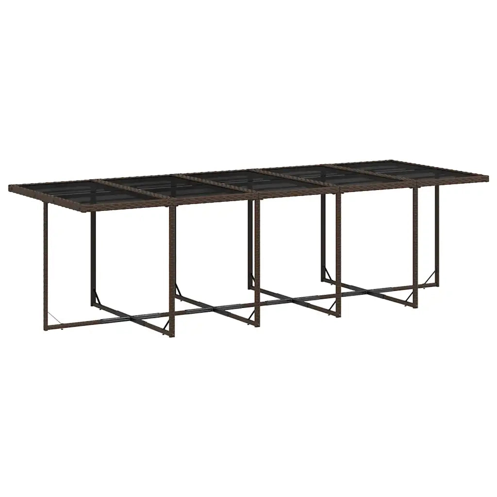 Set da Pranzo da Giardino 11 pz con Cuscini Polyrattan Marrone 3210573