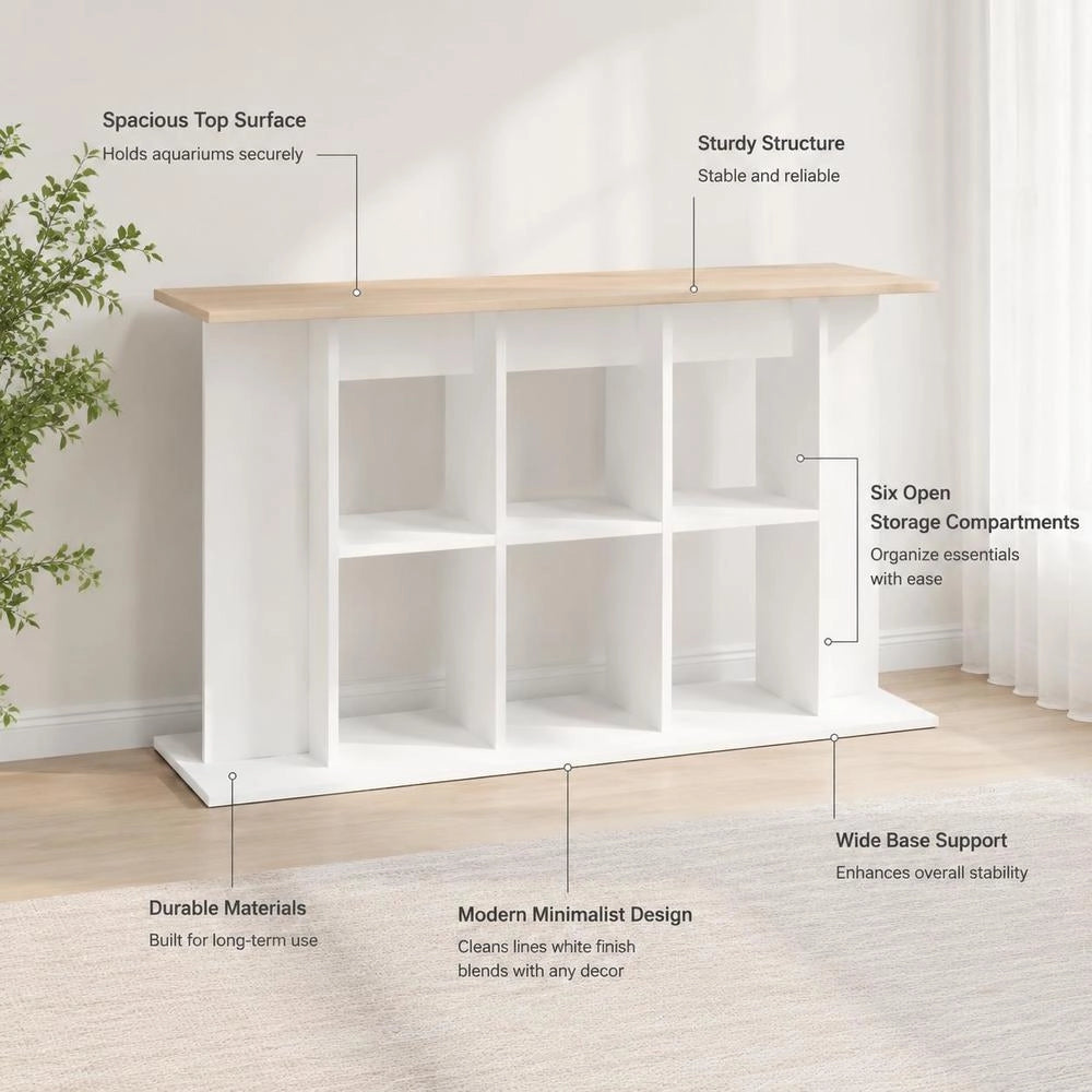 Aquarium Stand White 120x40x60 Cm Wood Composite