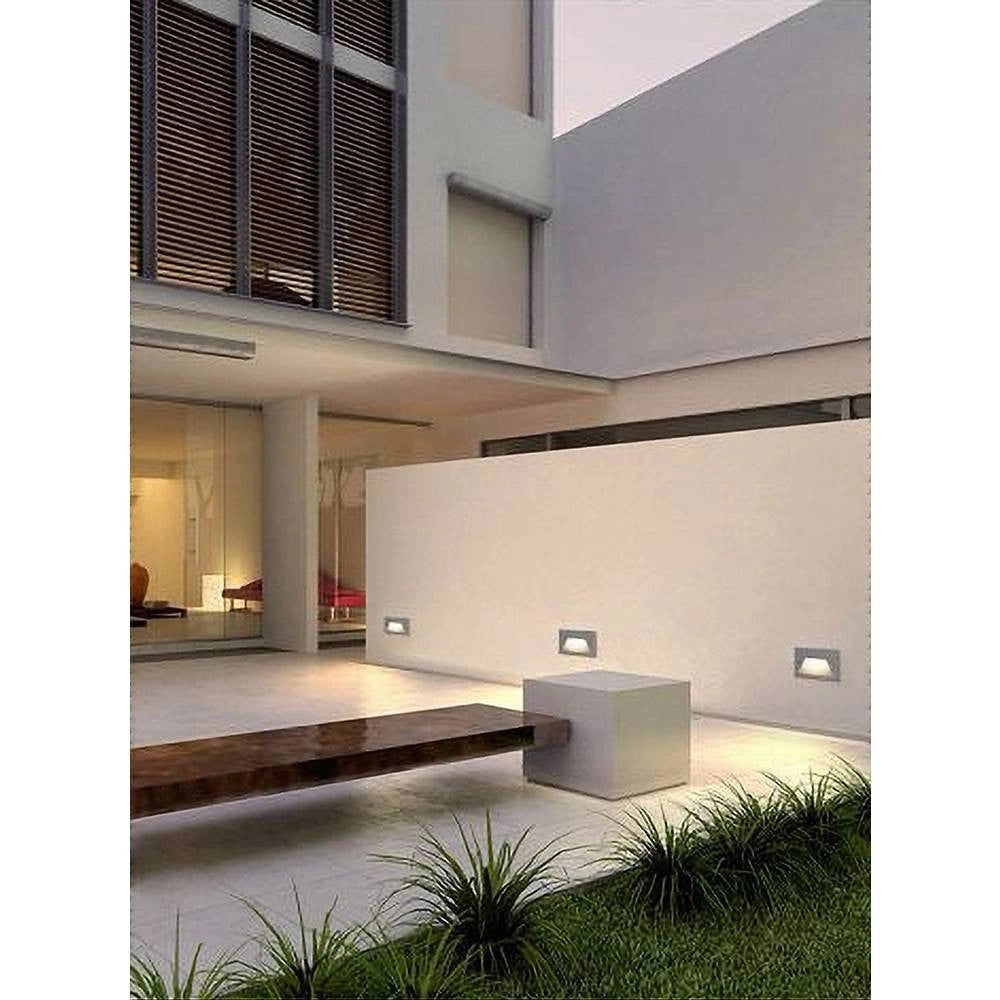 Trade Shop - Segnapasso A Led 3w Grigio Faretto Applique Luce Fredda Calda Naturale Ip65 Es49 -
