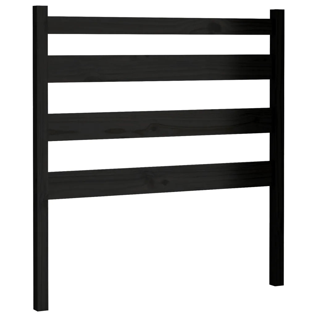 Testiera per Letto Nera 106x4x100 cm in Legno Massello di Pino 818409