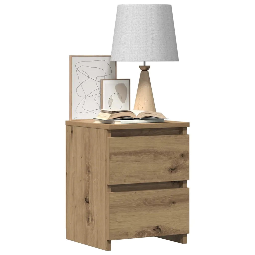 Comodino Rovere Artigianale 30x30x40 cm in Legno Multistrato 855848