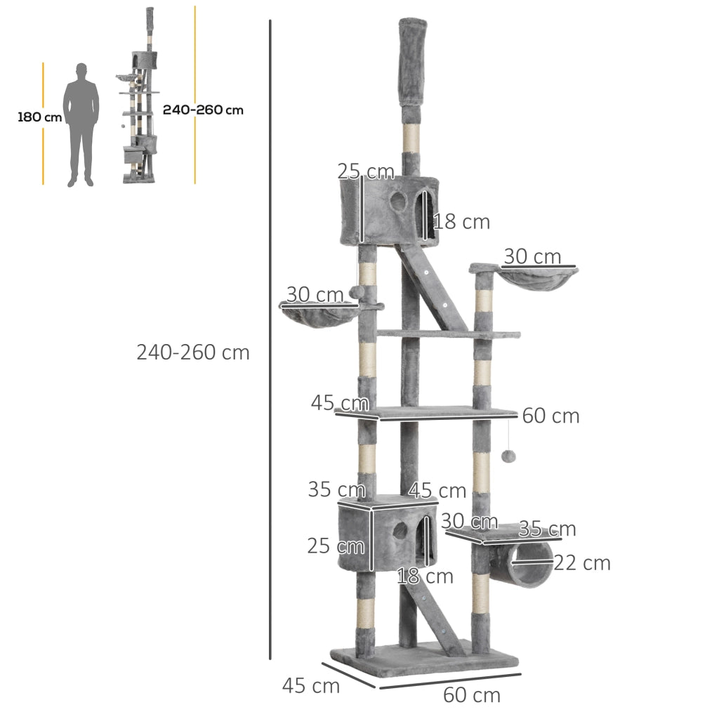 Albero per gatti ¨C zephmum ¨C Grigio 240-260 cm