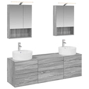 Set di mobili per il bagno 5 pcs Sonoma grigio 3406884