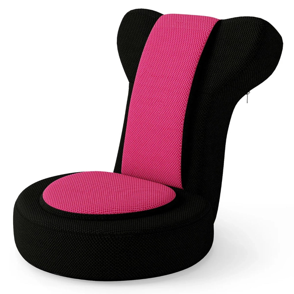 Sedia da pavimento regolabile 64 x 48 x 53 cm seduta ergonomica utilizzo versatile stile moderno rete rosa 20_0018230