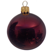Box Da 4 Palline Di Natale Rosso Scuro Lucido 10 Cm