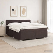 Letto con Box Spring, Materasso e LED Marrone Scuro Tessuto 3452025