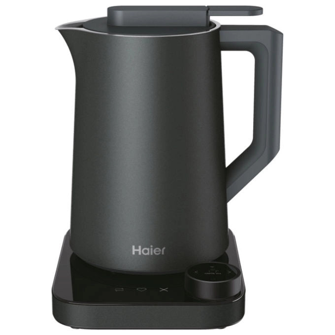 Haier, Bollitore Elettrico, 1.3L, 2200W, Controllo Temperatura, Grigio