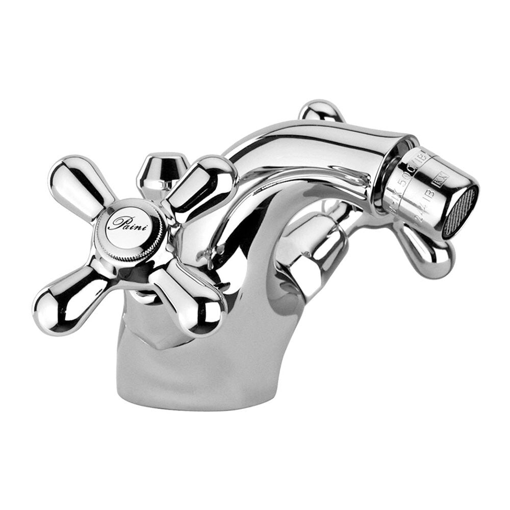 Set rubinetti lavabo e bidet con manopole monoforo cromo in stile classico Liberty Paini