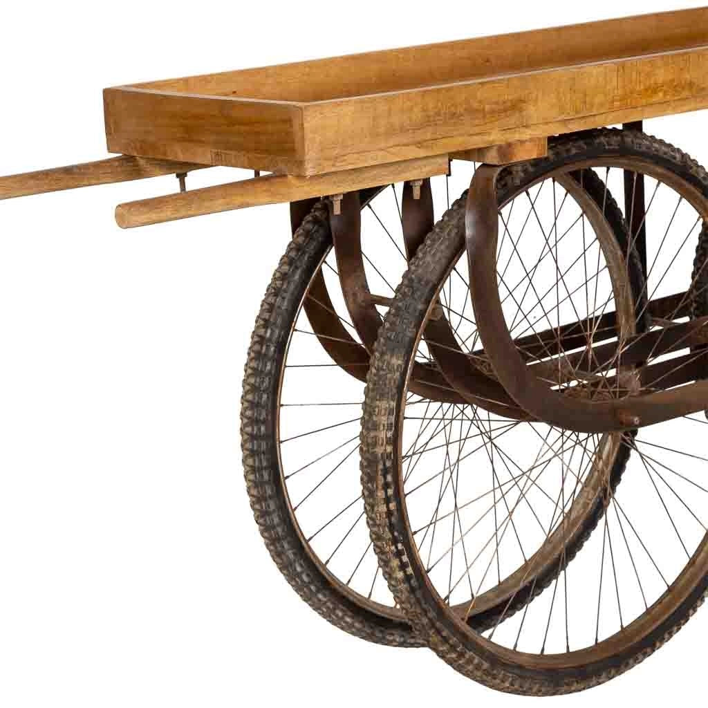 Carrello portavivande con ruote, marrone, 178x40x84h cm