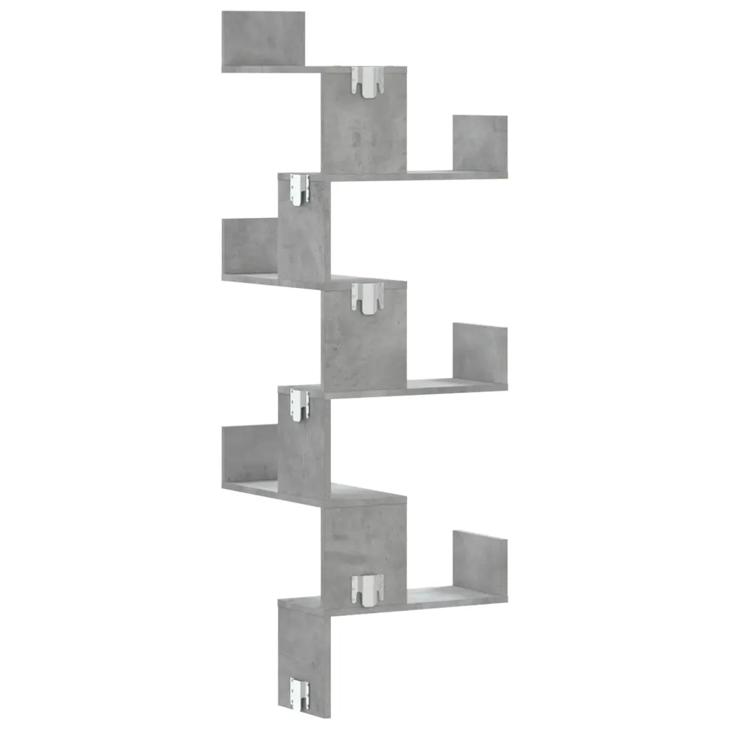 vidaXL Scaffale Angolare a Muro Grigio Cemento 45x45x147cm Multistrato
