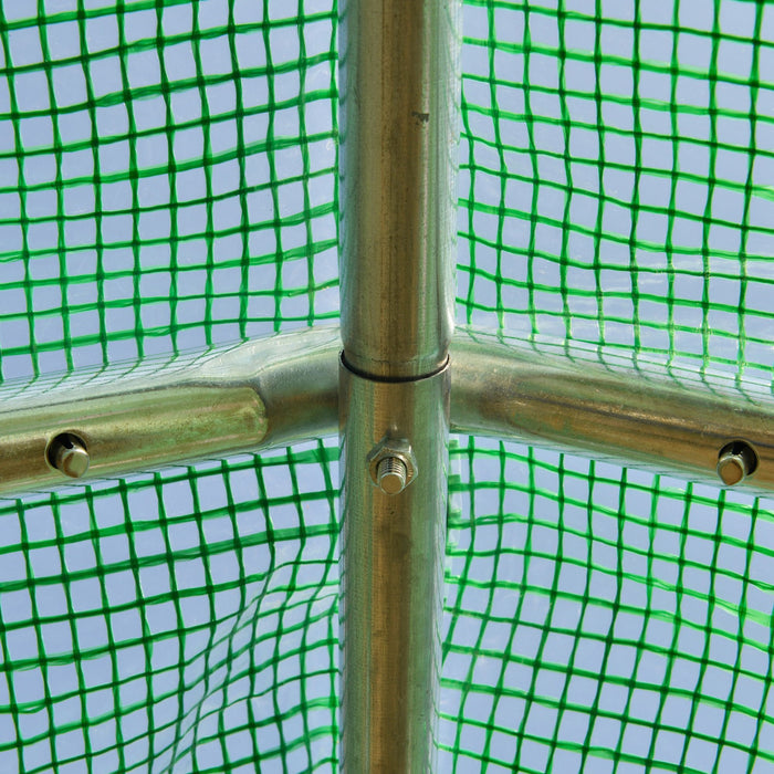 Easycomfort Serra da Giardino a Tunnel 8x3x2m in PE e Acciaio con Porta Avvolgibile e Finestre, Verde