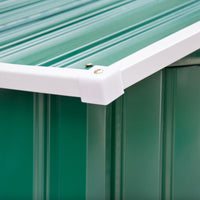 EASYCOMFORT  Casetta da Giardino Porta Utensili in Lamiera di Acciaio, Capanno da Giardino in Acciaio con Porte Scorrevoli, 213x130x185cm, Verde