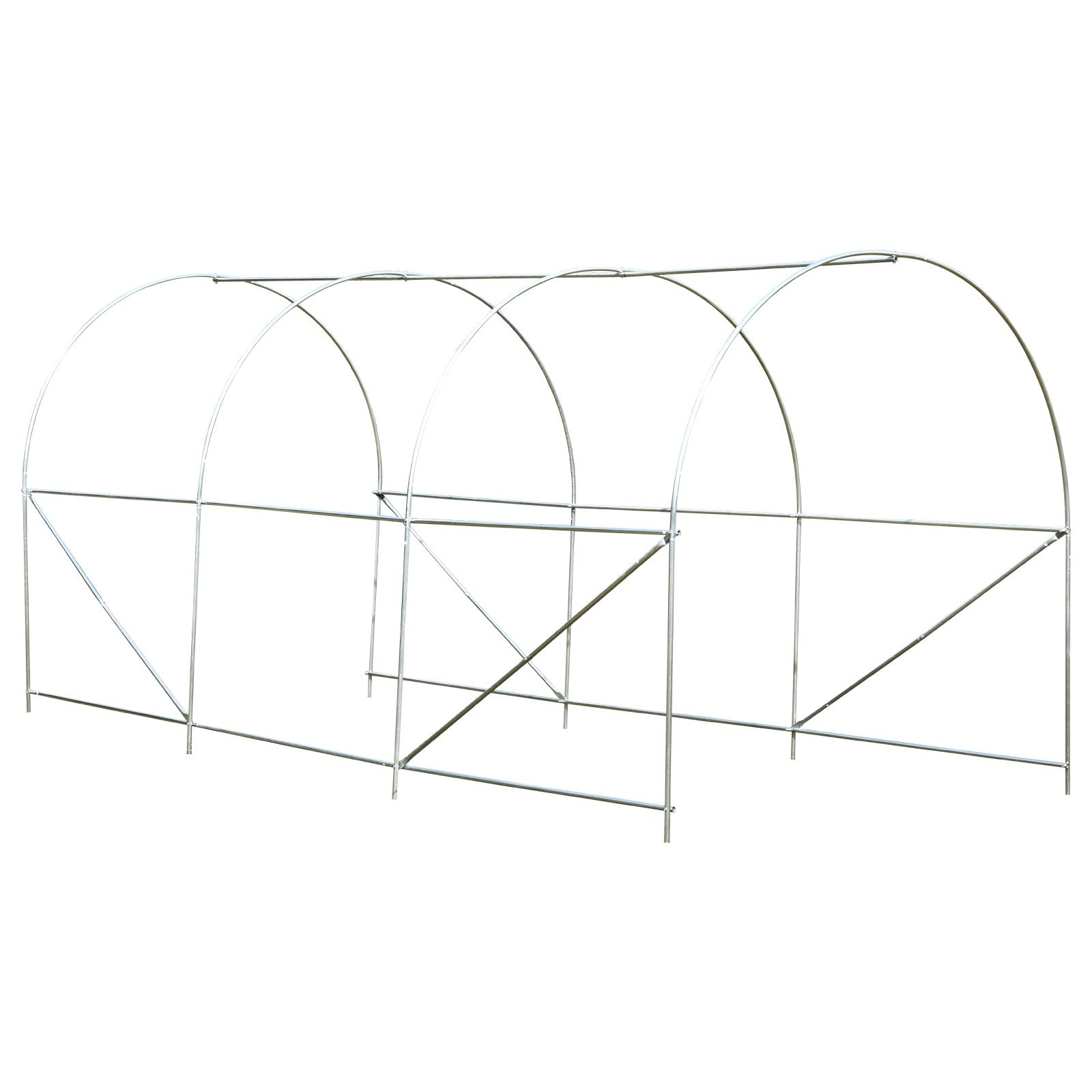 EasyComfort Serra da Giardino a Tunnel 4x2x2m con Struttura in Acciaio e Telo in Polietilene Bianco