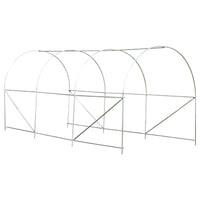 EasyComfort Serra da Giardino a Tunnel 4x2x2m con Struttura in Acciaio e Telo in Polietilene Bianco