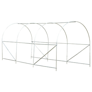 EasyComfort Serra da Giardino a Tunnel 4x2x2m con Struttura in Acciaio e Telo in Polietilene Bianco