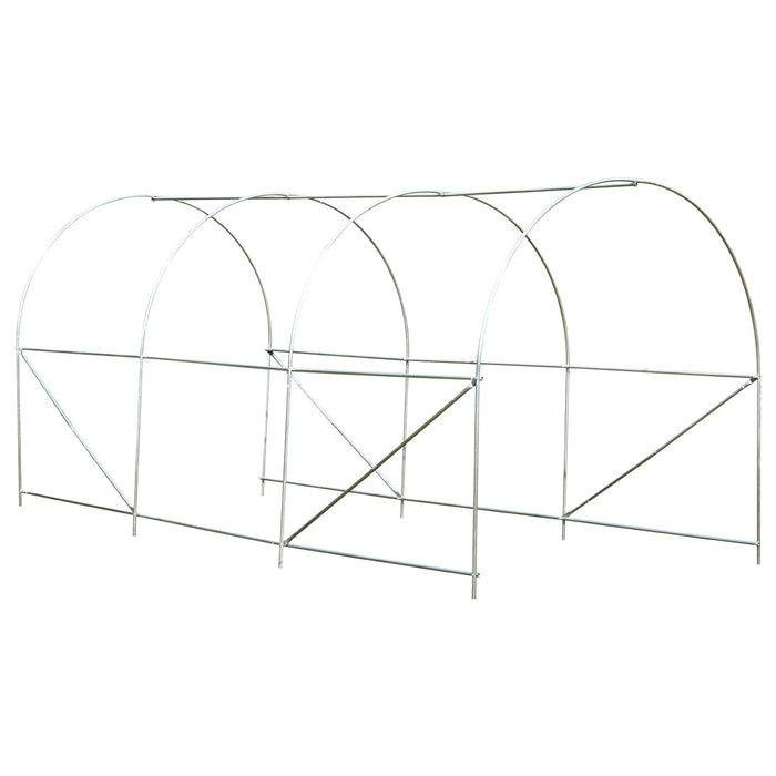 EasyComfort Serra da Giardino a Tunnel 4x2x2m con Struttura in Acciaio e Telo in Polietilene Bianco