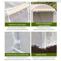 EasyComfort Serra da Giardino a Tunnel 4x2x2m con Struttura in Acciaio e Telo in Polietilene Bianco