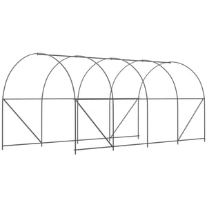 EasyComfort Serra da Giardino a Tunnel 5x2x2m con Struttura in Acciaio e Telo in Polietilene Bianco