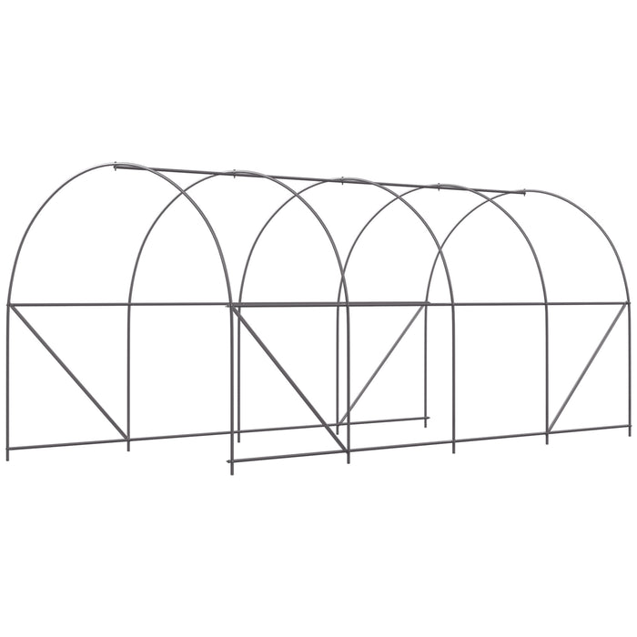 EasyComfort Serra da Giardino a Tunnel 5x2x2m con Struttura in Acciaio e Telo in Polietilene Bianco