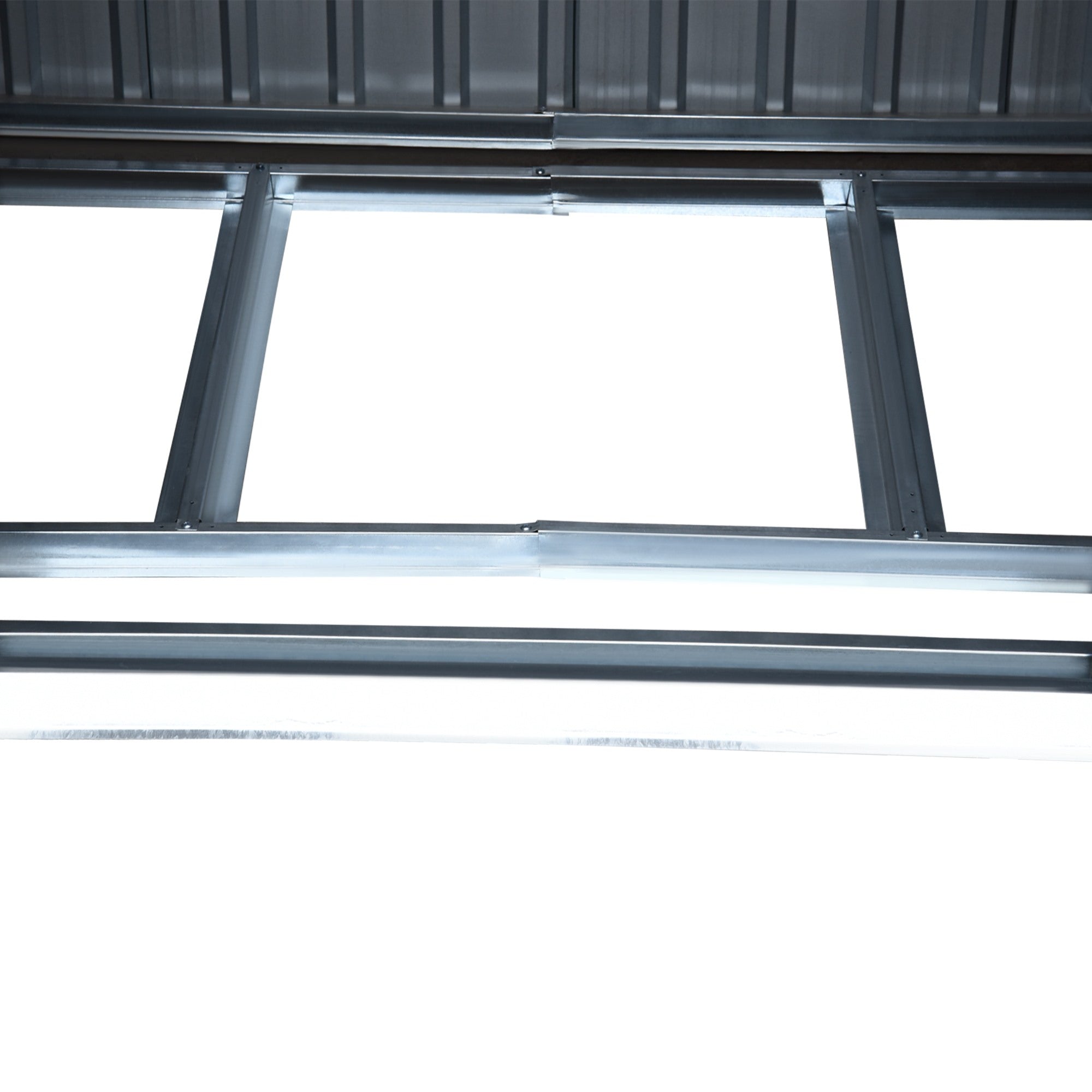 EASYCOMFORT  Casetta Porta Attrezzi in Acciaio, Capanno da Giardino con 2 Porte Scorrevoli, 255x133x182cm