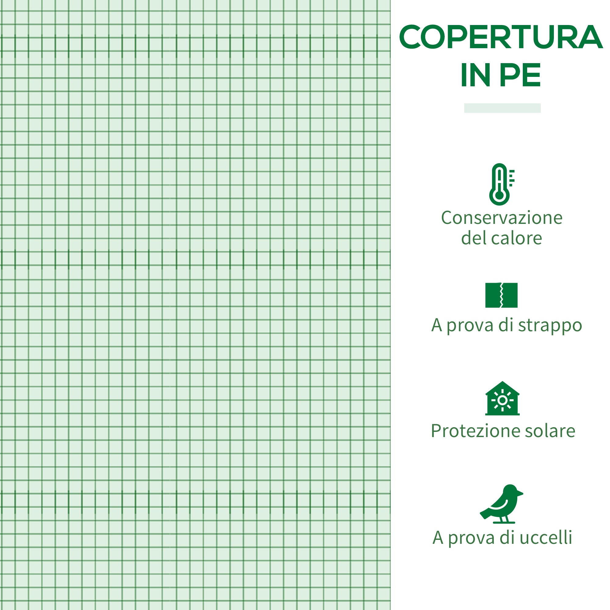 Easycomfort Serra da Giardino in PE e Acciaio con 4 Picchetti, 2 Finestre e Copertura Rinforzata, 200x77x148-169cm