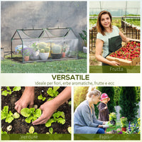 EasyComfort Mini Serra da Giardino con 2 Finestre Avvolgibili e Copertura PVC Anti-UV, 120x60x60cm, Trasparente