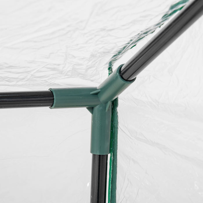 EasyComfort Mini Serra da Giardino con 2 Finestre Avvolgibili e Copertura PVC Anti-UV, 120x60x60cm, Trasparente